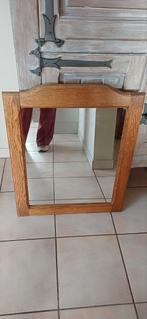 Spiegel met eiken kader 62 x 76 hoogte, Antiek en Kunst, Ophalen