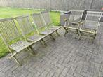 6 chaises de jardin en teck, Enlèvement, Utilisé, Bois, Pliant