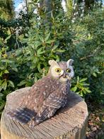 Beeld grijze uil, tuin, bomen, gazon, vijver 30cm, Tuin en Terras, Tuinbeelden, Ophalen of Verzenden, Nieuw, Kunststof, Dierenbeeld