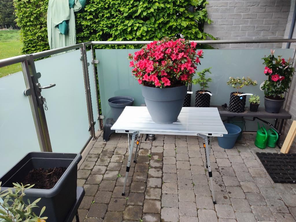 Table pliante aluminium réglable – comme neuve, Jardin & Terrasse, Enlèvement, Comme neuf, Rectangulaire, Aluminium