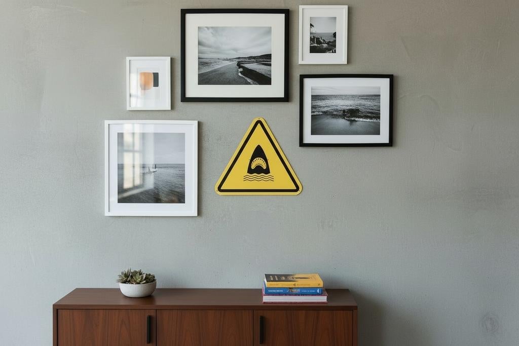 Planche métallique en forme de requin. Décoration parfaite., Enlèvement ou Envoi