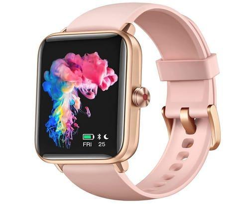 Smartwatch Dames & Heren, Handtassen en Accessoires, Smartwatches, Ophalen, Zo goed als nieuw, Roze, Android