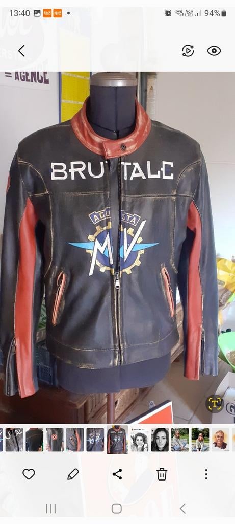 Old scool jas agusta, Enlèvement, Seconde main, Hommes, Manteau | cuir