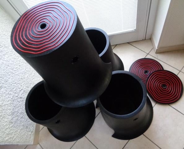 4 Tabourets empilables pour terrasse, jardin ou autre coffre, Jardin & Terrasse, Enlèvement, Comme neuf, Plastique, Empilable