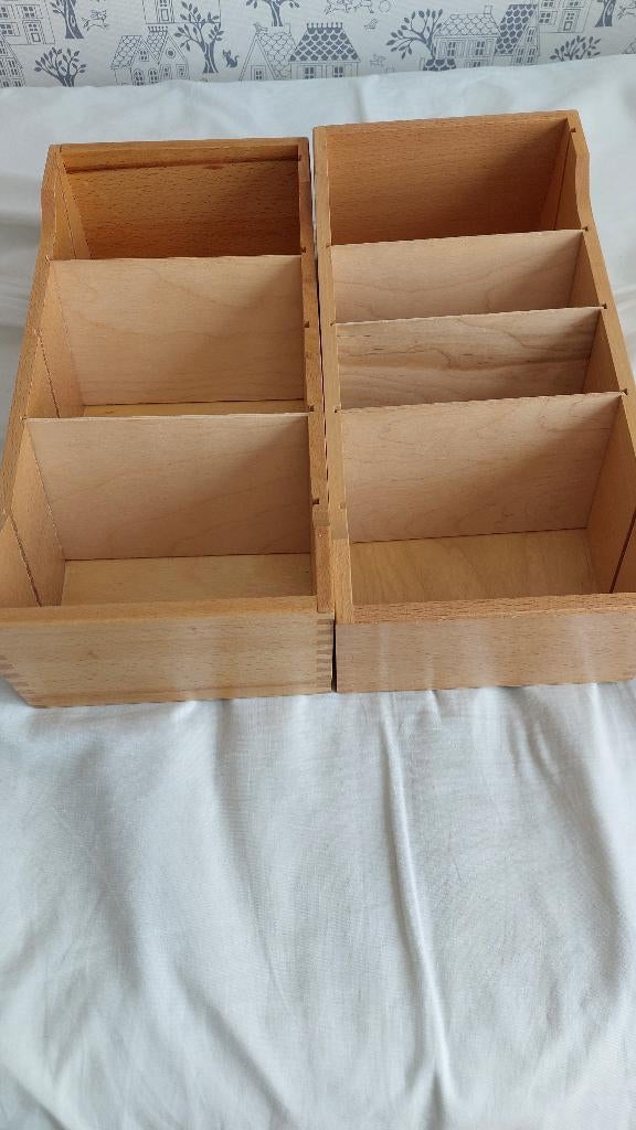 fichebakken in hout, Ophalen, Zo goed als nieuw