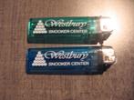 WESTBURY SNOOKER CENTER 2 aanstekers-sint-niklaas-belgie !!!, Ophalen of Verzenden, Zo goed als nieuw, Gebruiksvoorwerp