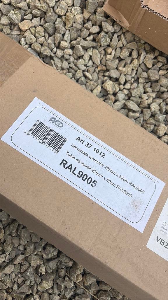 Universele werktafel 225cm x 52cm RAL 9005 - ACD SERRE, Ophalen, Zo goed als nieuw