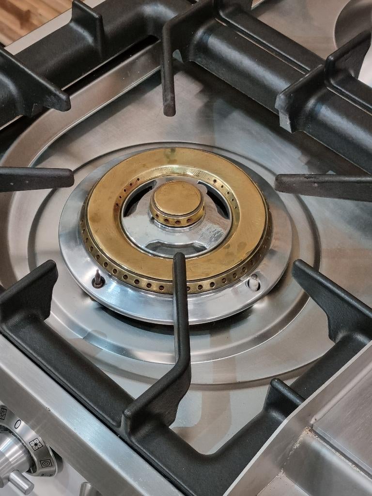 🔥Luxe Fornuis Boretti 100cm wit + rvs 5 pits frytop 2 ovens, Gaz, Classe énergétique A ou plus économe, Comme neuf, Enlèvement