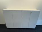 Witte kantoor opbergkast op wielen met legplanken – 2 m, 25 à 50 cm, 200 cm ou plus, Comme neuf, Enlèvement