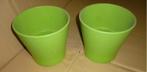 2 felgroene cachepots, Ophalen of Verzenden, Zo goed als nieuw