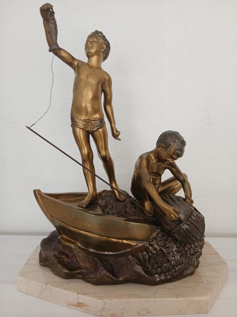 Antiek Beeld "LUCIA" - Fonderia P. Uccello Napoli, Enlèvement, Statue