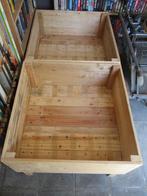 2 nieuwe houten bloembakken, Tuin en Terras, Ophalen, Vierkant, Nieuw, 60 tot 100 cm