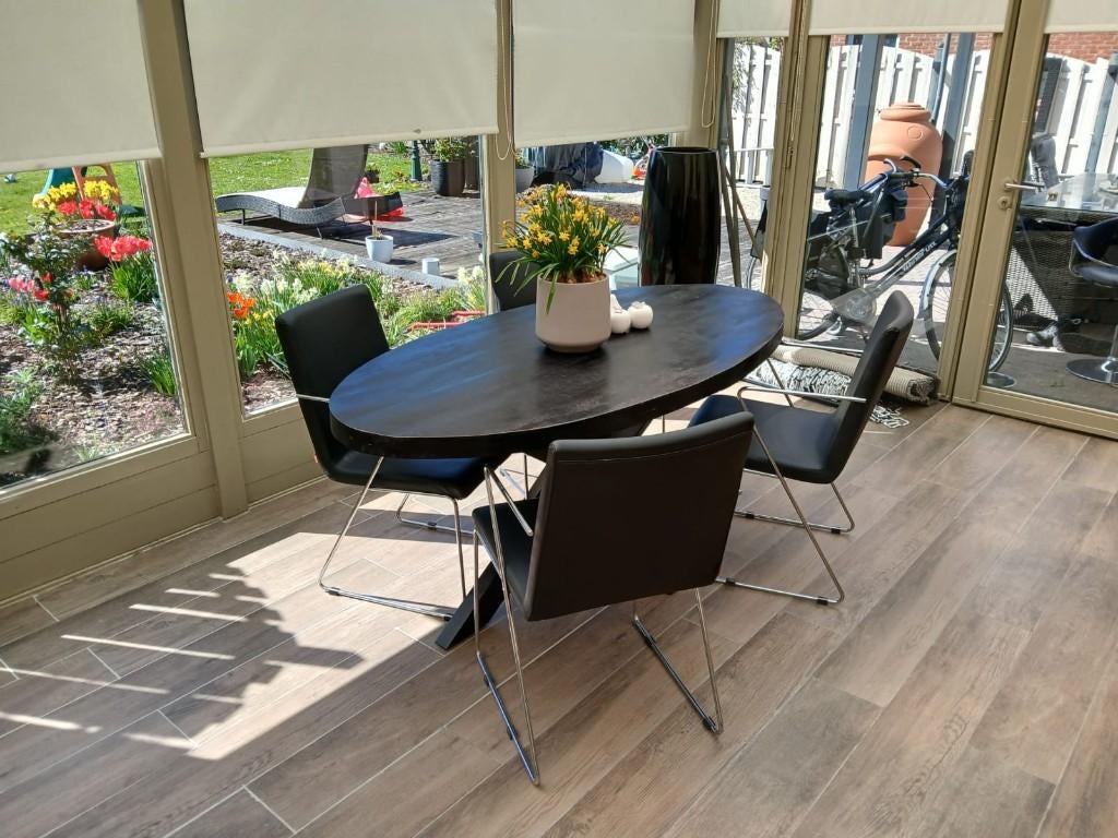 Tafel en stoelen!Koopje!, Maison & Meubles, Chaises, Comme neuf, Enlèvement, Cinq, Six Chaises ou plus, Cuir