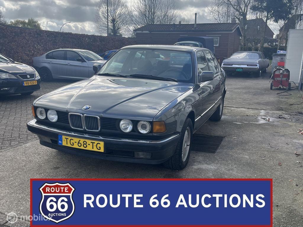 BMW 735i | 1988 | Route 66 Auctions, Zwart, Bedrijf, Handgeschakeld, Overige carrosserie