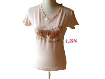 (56) - tee shirt femme t.38 rose - guess - beschikbaar voor biedingen