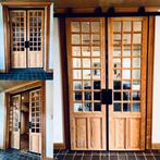 Schuifdeur met geslepen glas, Doe-het-zelf en Bouw, Ophalen, Gebruikt, Binnendeur, Schuifdeur