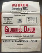 Affiche toneel -Gelukkige Dagen- 1961 regie Hanssens  Wakken, Verzamelen, Gebruikt, Ophalen of Verzenden, Rechthoekig Staand, Overige onderwerpen