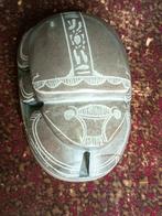 Vintage kleine marmer egyptische scarabee kever grijze steen, Antiek en Kunst, Ophalen of Verzenden