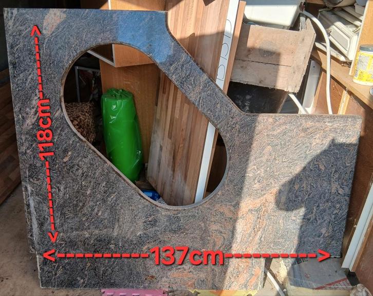 Werkblad in natuursteen, Doe-het-zelf en Bouw, Overige Doe-Het-Zelf en Bouw, Gebruikt, Ophalen