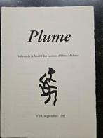 Plume, bulletin ...Henri Michaux, 1997., Ophalen of Verzenden, Zo goed als nieuw