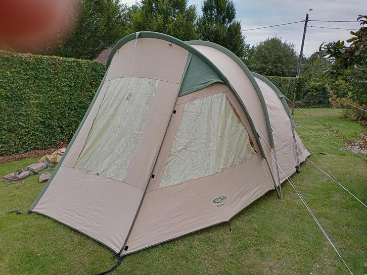 Een ruime 3 persoons canvas tent, Caravans en Kamperen, Tenten, tot en met 3, Zo goed als nieuw, Ophalen of Verzenden