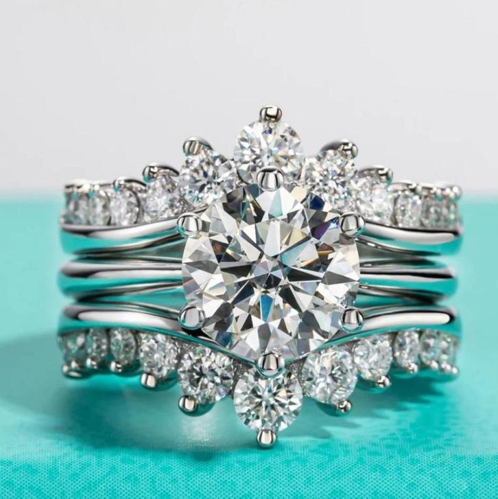 Dames ring Amara Joya 3.0 ct - 925 zilver - Diverse maten, Handtassen en Accessoires, Ringen, Nieuw, Dame, Zilver, Zilver, Met edelsteen