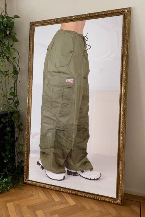 4 Nieuwe Gevoerde Parachute broeken Groen -82385_XS, Kleding | Dames, Broeken en Pantalons, Nieuw, Maat 36 (S), Groen, Lang, Verzenden