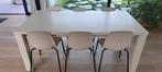 GRATIS - Witte houten tafel (6 personen), Huis en Inrichting, Ophalen, Gebruikt, 50 tot 100 cm, Vijf personen of meer