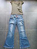 Jean taille basse évasé, W27 (confection 34) ou plus petit, Bleu, Porté, H&M