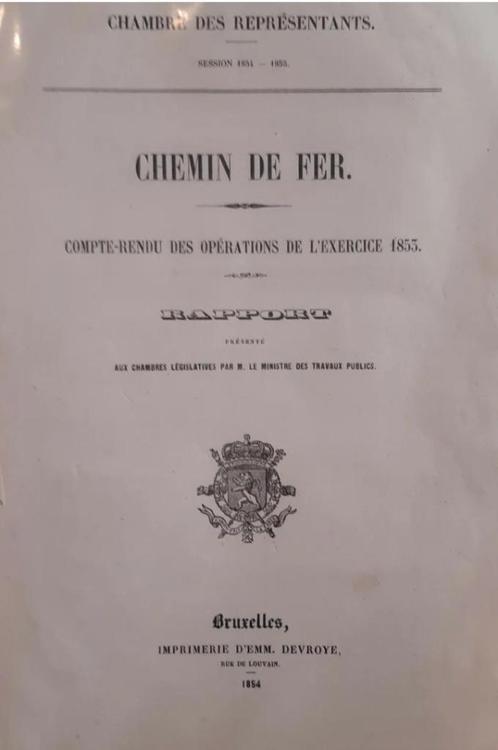 1854+Chemin de fer+SNCB+SNCV+Vicinal+Tableaux, Collections, Trains & Trams, Utilisé, Train, Enlèvement ou Envoi