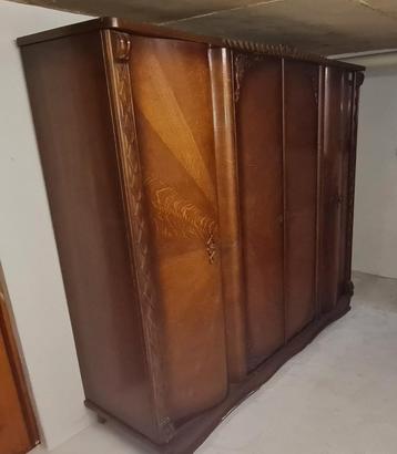 Vintage antieken 4-deurs kleerkast 200x60x180cm beschikbaar voor biedingen
