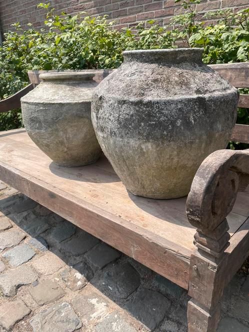 Stenen kruiken/ olijfpotten/ stenen potten, Huis en Inrichting, Woonaccessoires | Vazen, Ophalen