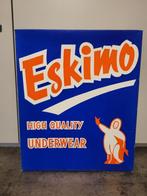 oude blauwe kartonnen doos met eskimo-reclame, Verzamelen, Ophalen of Verzenden, Gebruikt, Overige typen