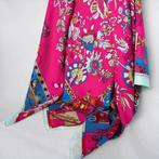 Écharpe carrée en soie à motifs rose avec bord blanc, Taille 38/40 (M), Envoi, Écharpe, Neuf