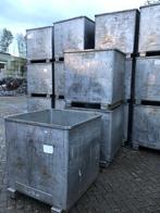 Partij zware stapelbaar rvs bak 1000 liter, Doe-het-zelf en Bouw, Kratten en Dozen, Ophalen, Gebruikt