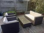 strakke bruine tuinset tuinmeubelen loungeset, Tuin en Terras, Ophalen, 4 zitplaatsen, Kunststof, Bank
