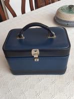 Vintage beautycase, Handtassen en Accessoires, Beautycases, Ophalen, Blauw