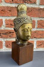 Sculpture khmère, tête de roi, Bouddha, Maison & Meubles, Comme neuf, Enlèvement ou Envoi