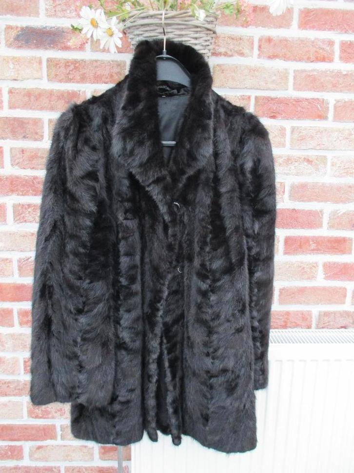 Bontjas maat 44, Kleding | Dames, Jassen | Winter, Zo goed als nieuw, Maat 42/44 (L), Bruin, Ophalen of Verzenden