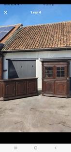 Vitrinekast en dressoir in vol hout, Huis en Inrichting, Ophalen, Gebruikt, Eikenhout, Klassieke kwaliteit
