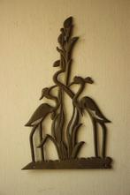 Vintage messing wanddecoratie vogels, Antiek en Kunst, Ophalen of Verzenden, Koper