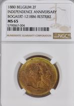 Belgium 2 Francs 1880 Restrike Brons Zeldzaam TopPop!!, Verzenden, Brons, Losse munt