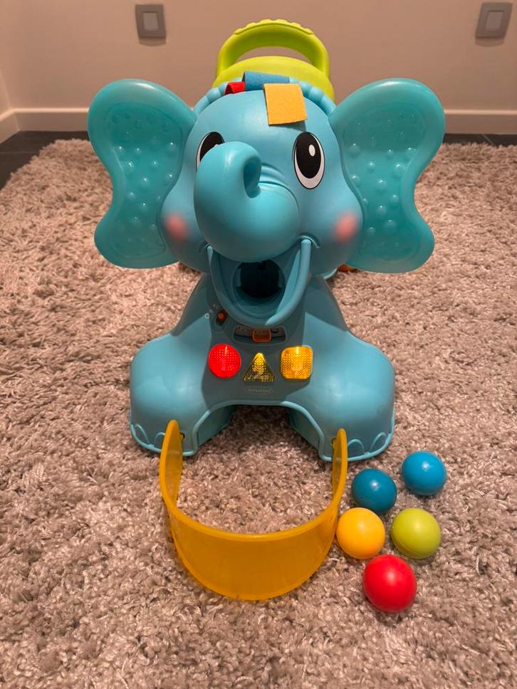 Infantino sensory Ollie olifant, Kinderen en Baby's, Speelgoed | Babyspeelgoed, Gebruikt, Met licht, Met geluid, Met wieltjes