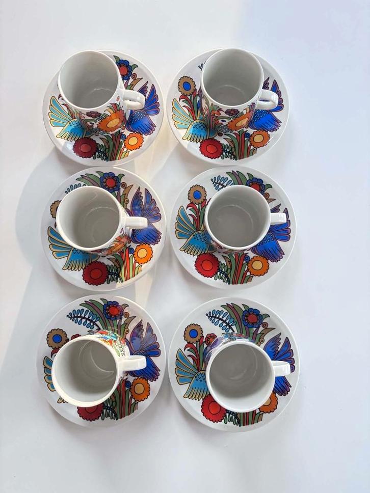 Villeroy & Boch Acapulco, hoge koffietassen + ondertassen, Huis en Inrichting, Keuken | Servies, Zo goed als nieuw, Kop(pen) en/of Schotel(s)