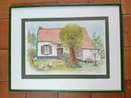 Aquarel oude hoeve, Antiek en Kunst, Ophalen