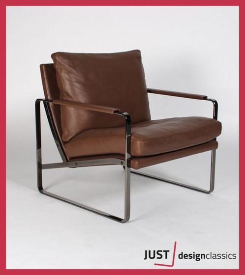Walter Knoll Fabricius Chair 71010 Leder Smoked Chrome, Huis en Inrichting, Fauteuils, Zo goed als nieuw, Ophalen