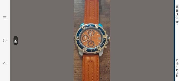 Rodania Water Resist 100M Chrono Quartz horloge, Handtassen en Accessoires, Sporthorloges, Oranje, Ophalen of Verzenden