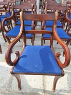 16 Engelse houten lacrosse stoelen - verkocht in sets van 4, Huis en Inrichting, Ophalen, Hout, Gebruikt, Blauw