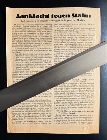 Propagatieve folder „Aanklacht tegen Stalin” Stalin 2 zijden beschikbaar voor biedingen
