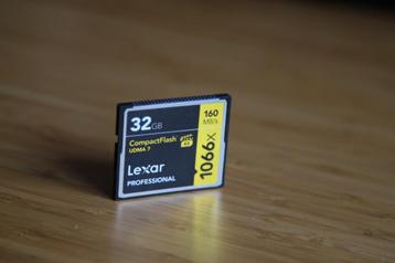 Carte CF Lexar 32 Go, 32 GB, Comme neuf, Compact Flash (CF), Appareil photo